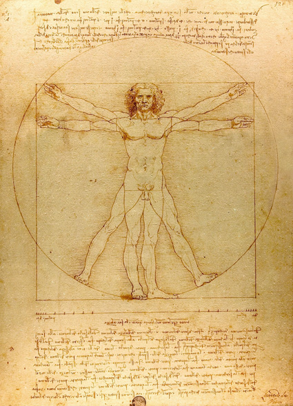 Leonardo Da Vinci Vitruvian Man Kanvas Tablo Resim