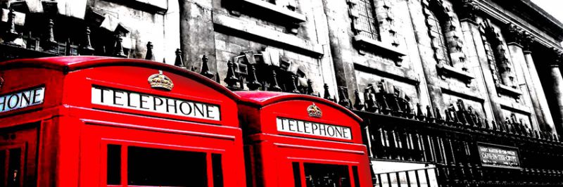 Panaromik  Londra Kırmızı Telefon Kulübesi Kanvas Tablo