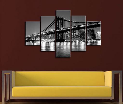  Siyah Beyaz Köprü Kanvas Tablo