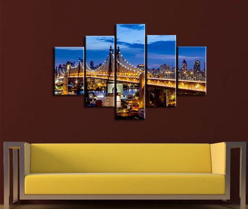  Köprü Gece Görünüm Kanvas Tablo