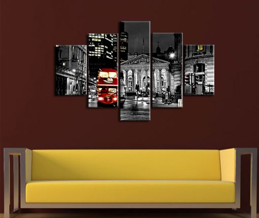  Londra Kırmızı Otobüs Kanvas Tablo