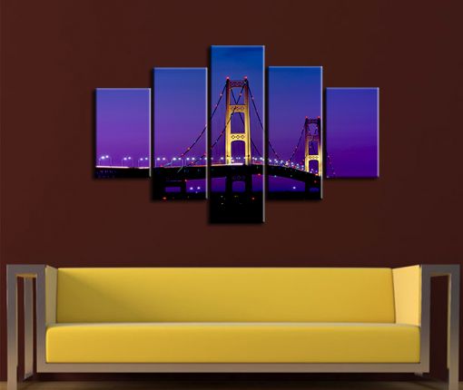  Köprü Gece Görüntüsü Kanvas Tablo