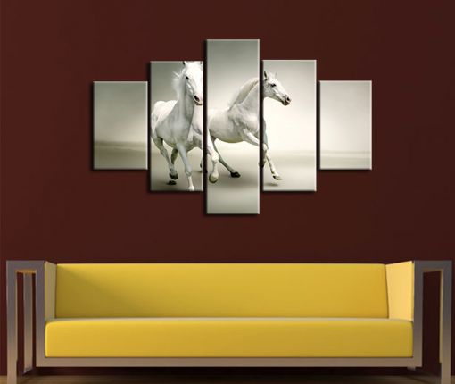  Beyaz Atlar Kanvas Tablo